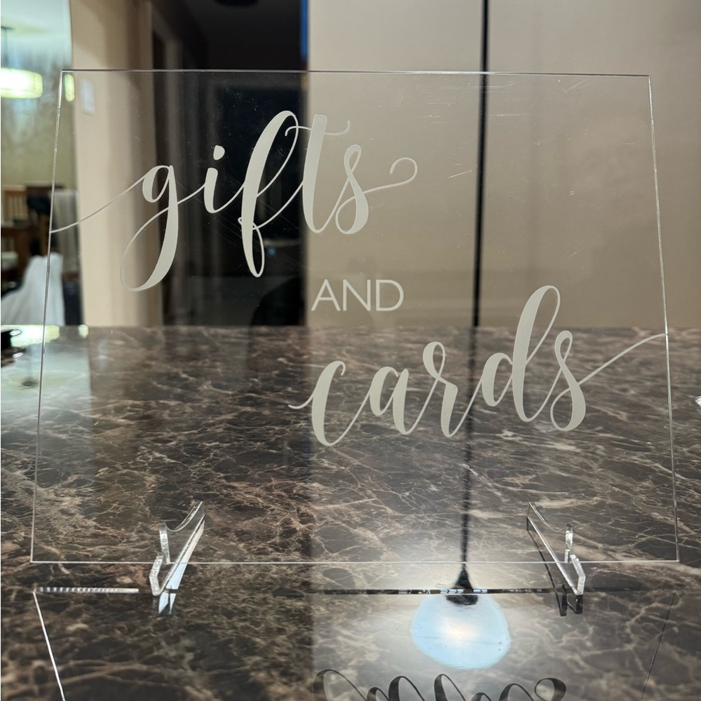 Clear Acrylic Wedding Signs - LIKE NEW! (2 signs)